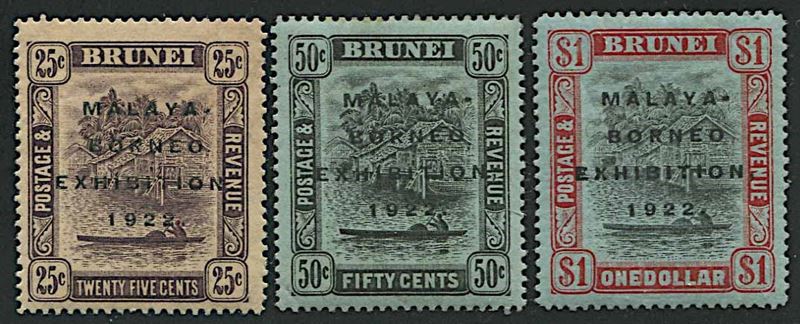 1922, Brunei, Malaya-Borneo Exhibition overprinted  - Asta Storia Postale e Filatelia - Cambi Casa d'Aste