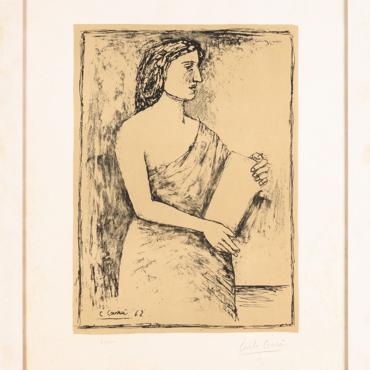 Carlo Carrà - Donna con Libro
