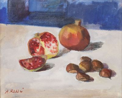 Natura Morta con Melograno e Castagne