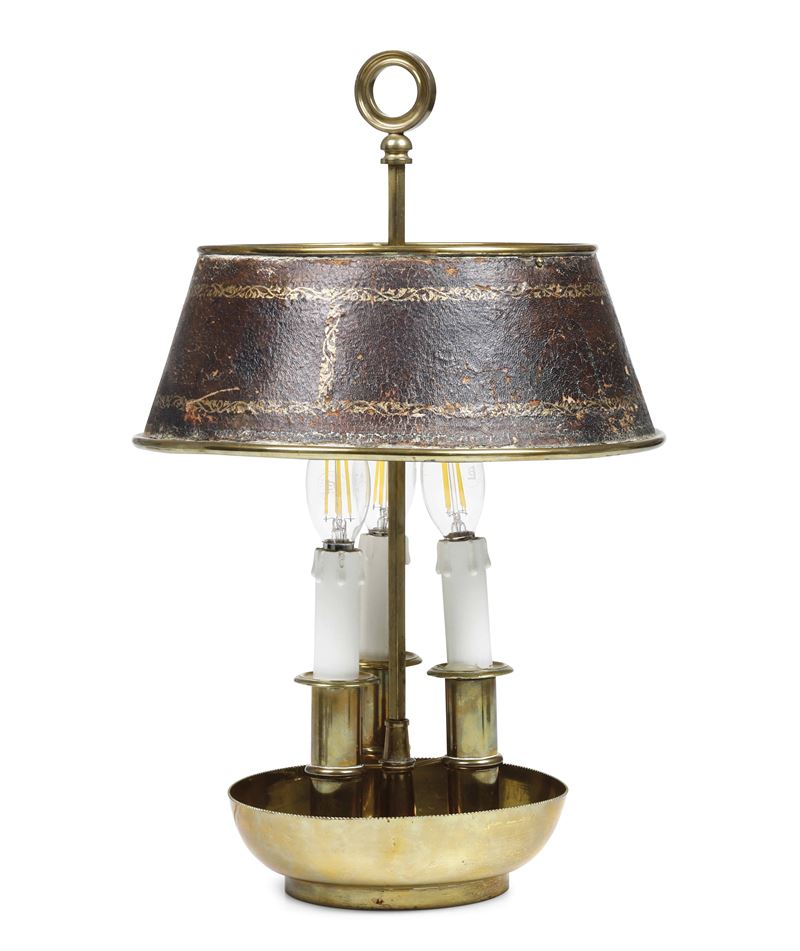 Lampada bouillotte in bronzo dorato, XIX secolo  - Asta Antiquariato Luglio - Cambi Casa d'Aste