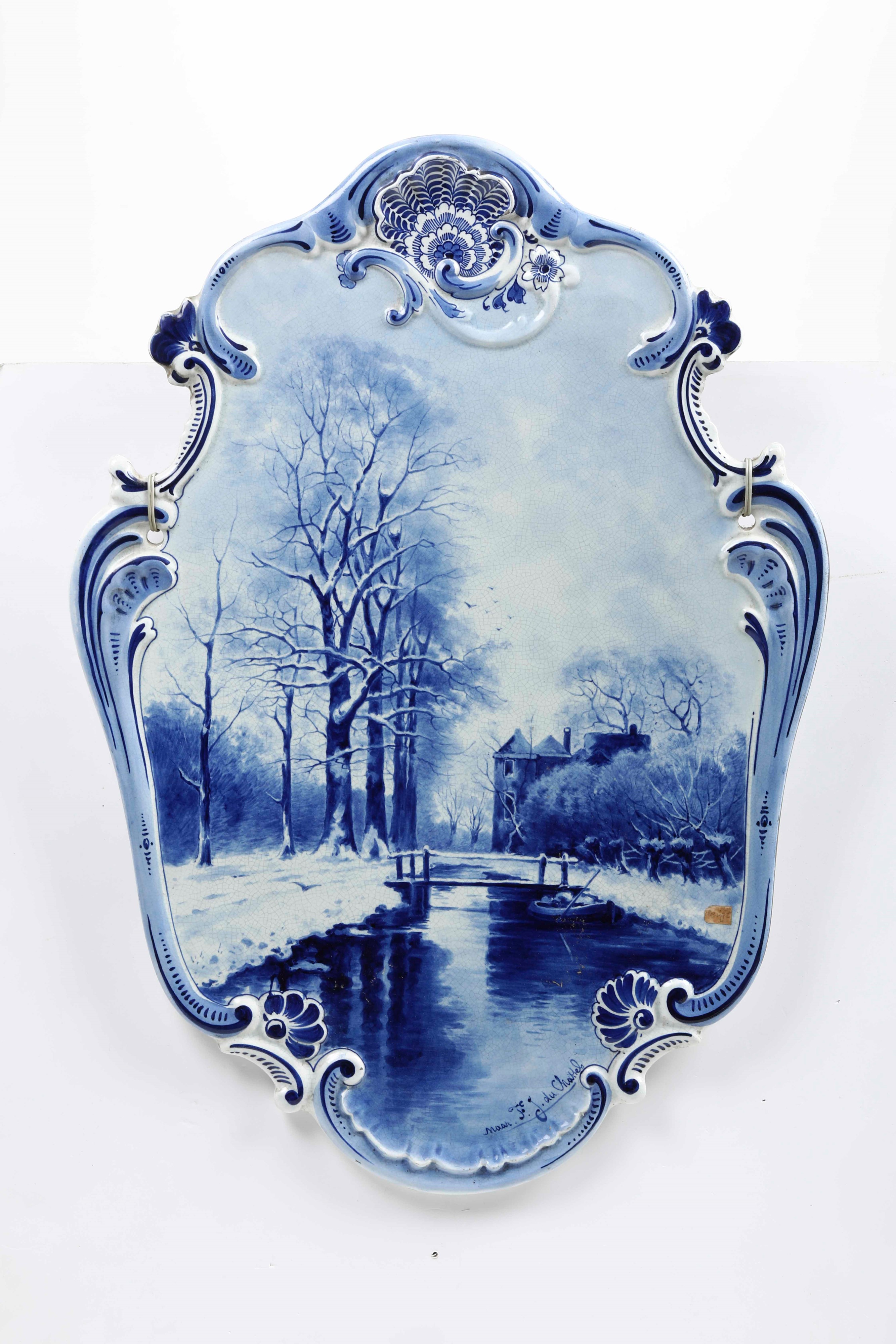 Coppia di Targhe. Olanda, Manifattura di Delft, XX Secolo.