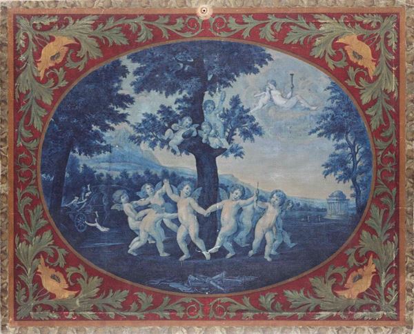 Succo d’erba raffigurante putti, fine XIX secolo