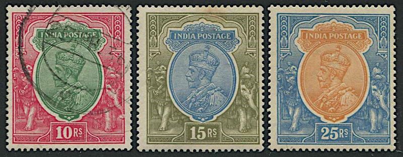 1926/32, India, George V, six values  - Asta Storia Postale e Filatelia - Cambi Casa d'Aste