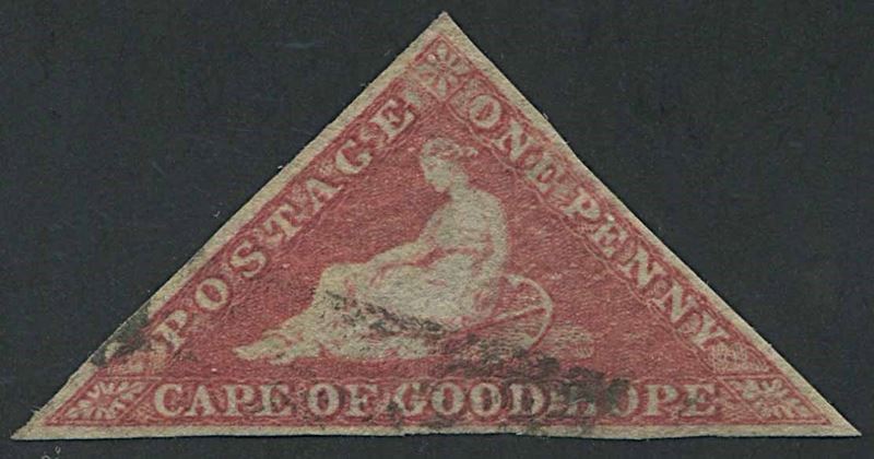 1855, Cape of Good Hope, 1 d. rose-red white paper  - Asta Storia Postale e Filatelia - Cambi Casa d'Aste