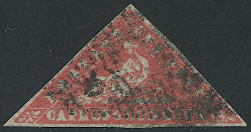 1861, Cape of Good Hope, 1d. vermillion “Wood-block”,  - Auction Postal History and Philately - Cambi Casa d'Aste