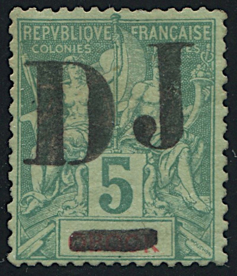 1894, Somali Coast, 5 c. green  - Asta Filatelia - Cambi Casa d'Aste