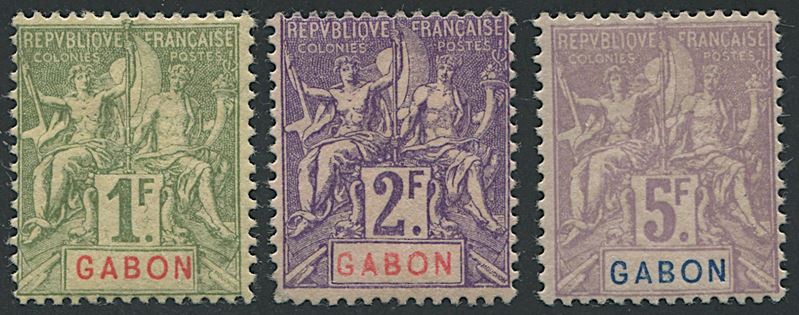 1904/07, Gabon, set of seventeen  - Auction Philately - Cambi Casa d'Aste