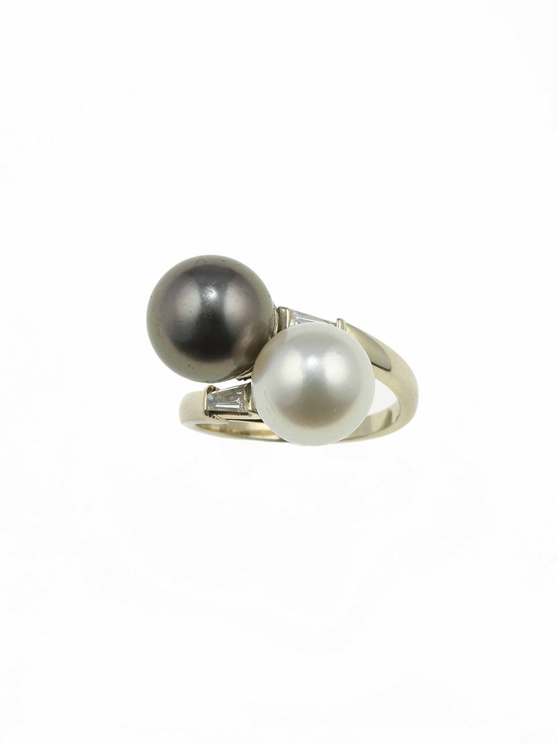 Cultured pearls and gold ring  - Auction Fine Jewels - Cambi Casa d'Aste