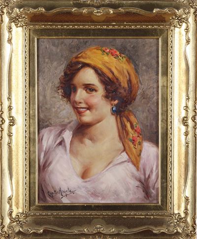 Ritratto Femminile Firmato Michel