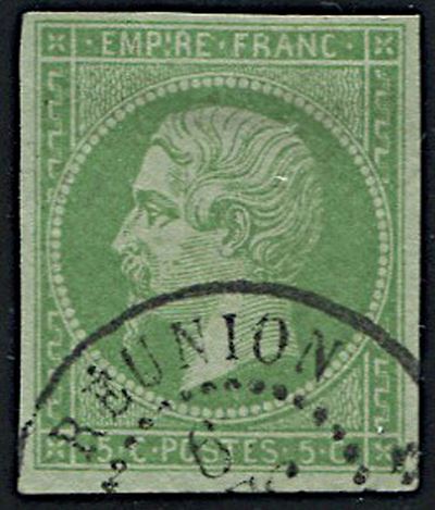 1871, French Colonies, 5 Cent. Yellow Green