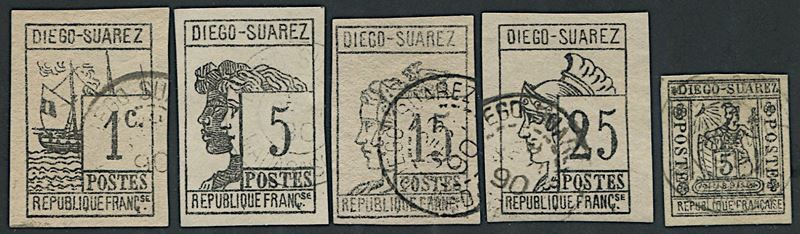 1890/91, Diego Suarez, “Symbolic Vignette”  - Asta Storia Postale e Filatelia - Cambi Casa d'Aste