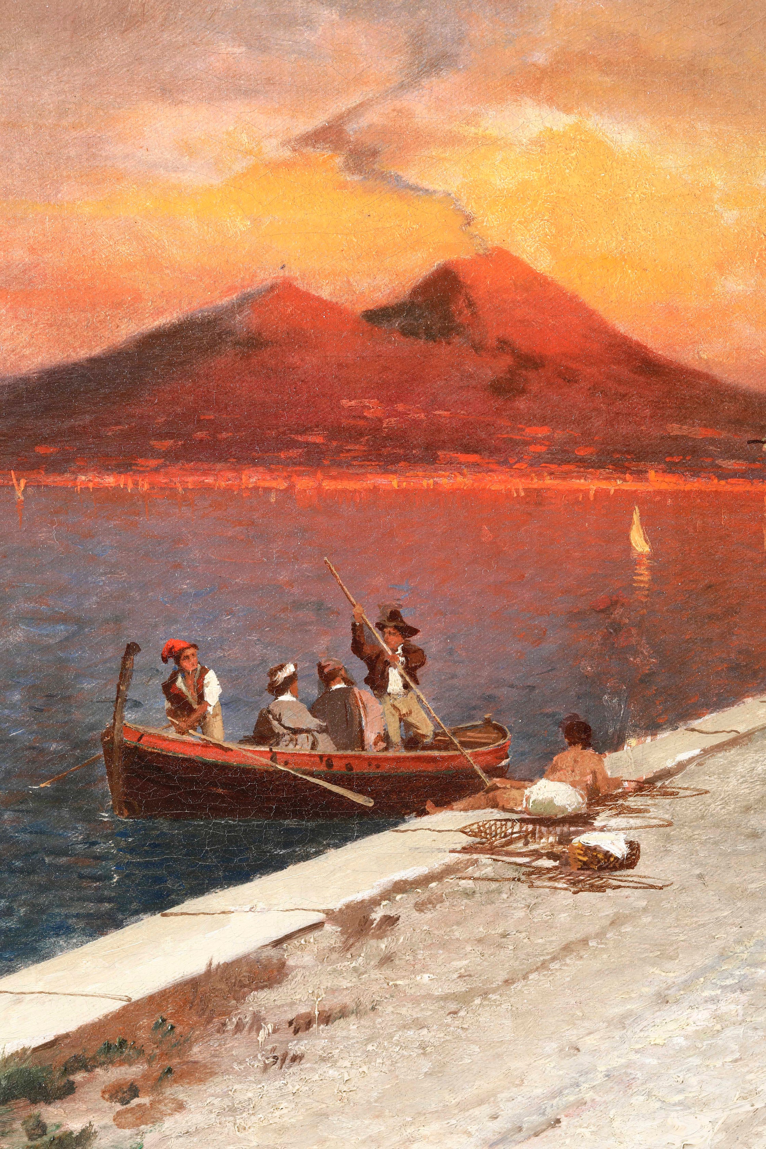 Franz Richard Unterberger - Scena di Porto Sl Tramonto