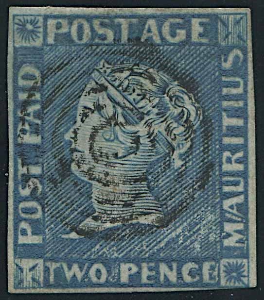1854/57, Mauritius, 2 d. blue  - Auction Postal History and Philately - Cambi Casa d'Aste