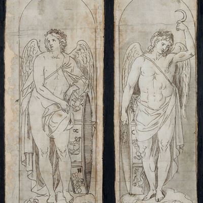 Allegorie delle Quattro Stagioni con Ruota dello Zodiaco