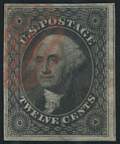 1851/56, United States, 12 Cent. Grey-black