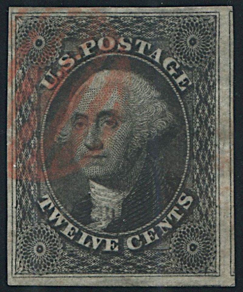 1851/56, United States, 12 cent. grey-black  - Auction Postal History and Philately - Cambi Casa d'Aste