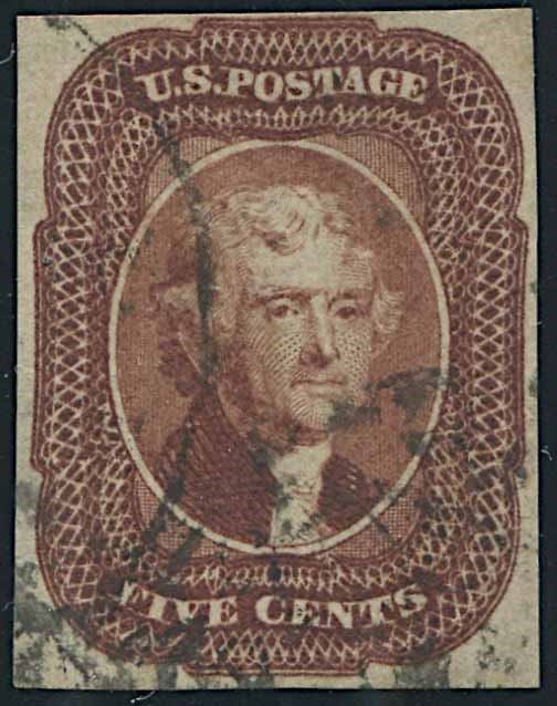 1851/56, United States, 5 cent. red-brown  - Auction Postal History and Philately - Cambi Casa d'Aste