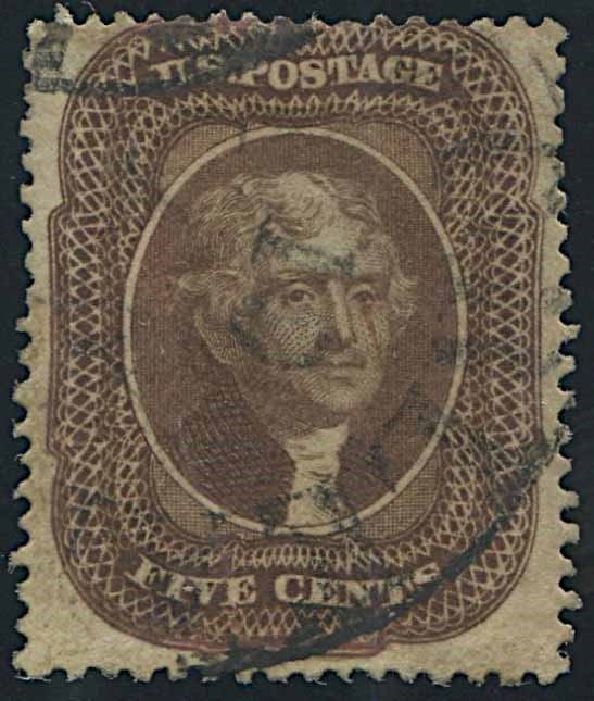 1857/61, United States, 5 cent. brown  - Auction Postal History and Philately - Cambi Casa d'Aste