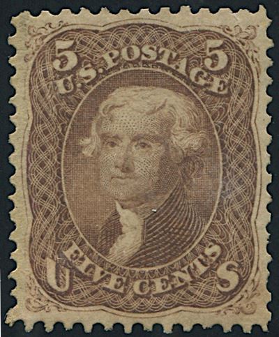 1861/66, United States, 5 Cent. Brown