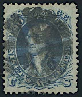 1861/62, United States, 90 cent. blue  - Asta Storia Postale e Filatelia - Cambi Casa d'Aste