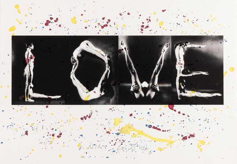 Nino Lo Duca : Love, dalla serie Le mie modelle (Alfabeto Umano)  (1974 
stampata 2020)  - stampa digitale su carta con intervento pittorico - Asta Fotografia - Cambi Casa d'Aste