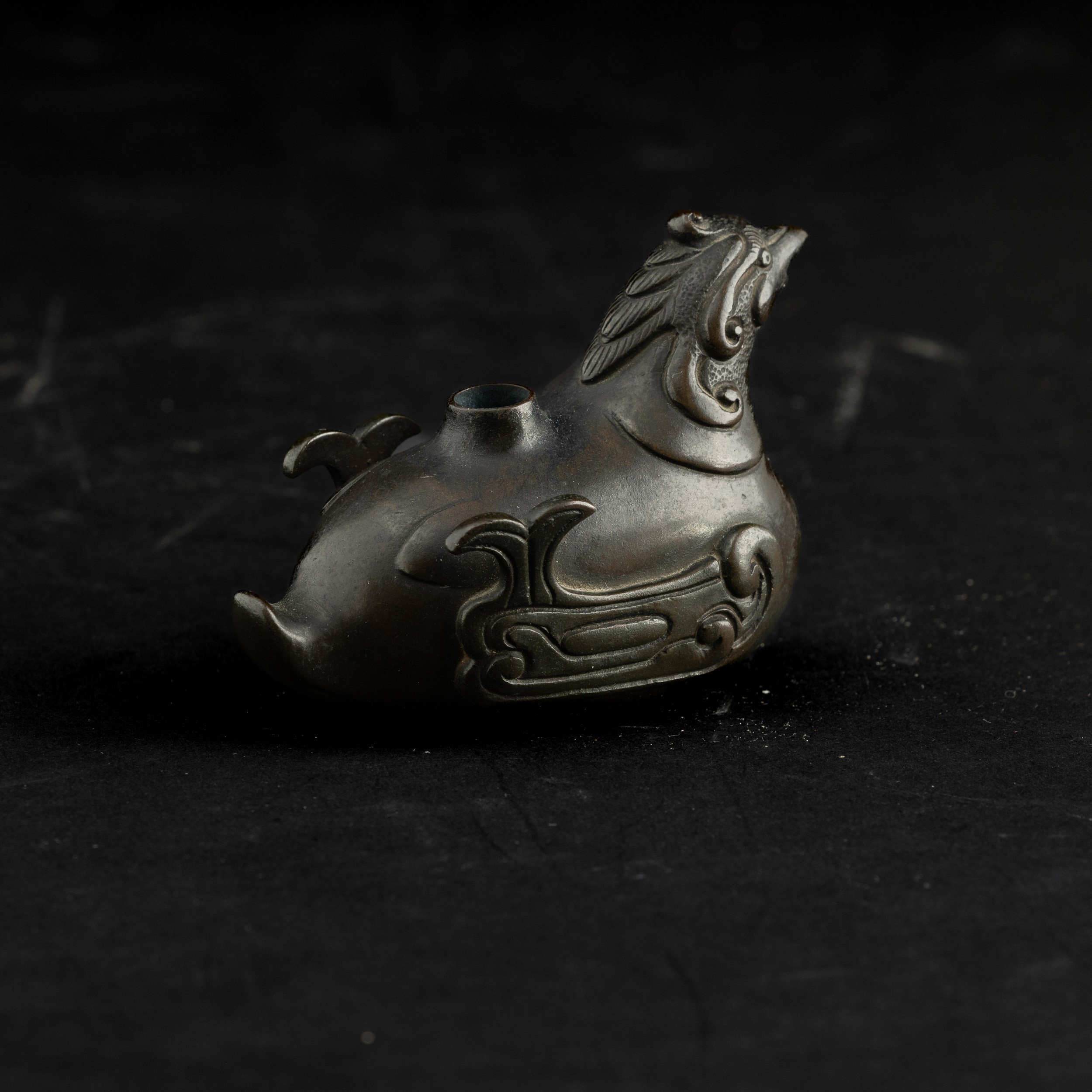 Figura di Volatile in Bronzo, Cina, Dinastia Qing, Epoca Kangxi (1662-1722)