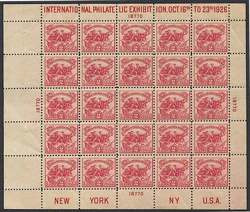 1926, United States, International Philatelic Exhibition issue  - Asta Storia Postale e Filatelia - Cambi Casa d'Aste
