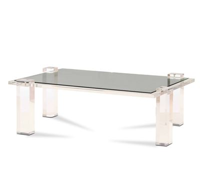 Tavolo in Plexiglass con Piano in Vetro