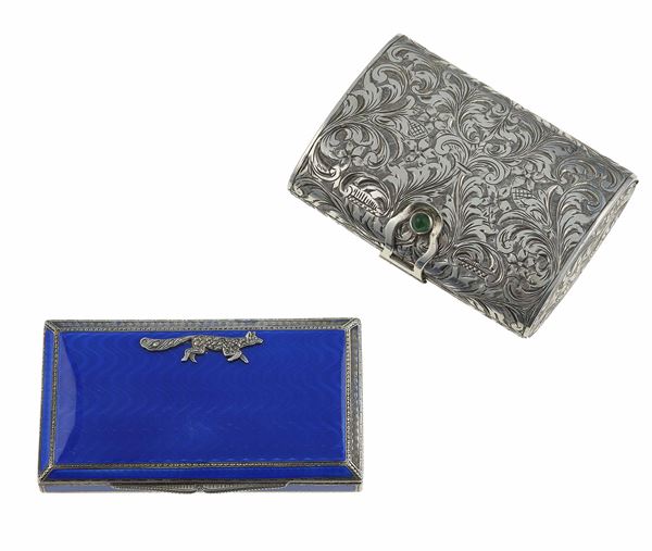Two enamel and silver boxes