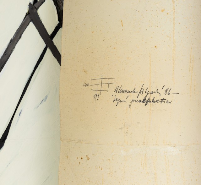 Alessandro Algardi - Segni prealfabetici (tecnica mista su carta), 1986
