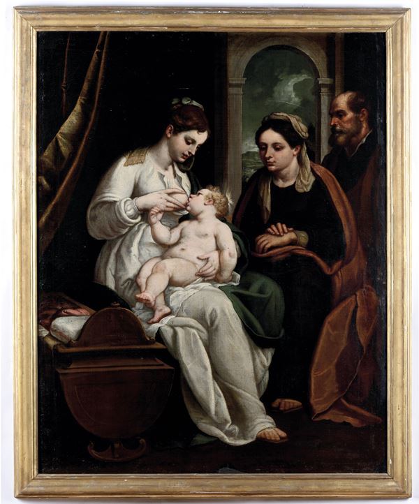 Bernardo Castello - Sacra Famiglia con Sant'Anna
