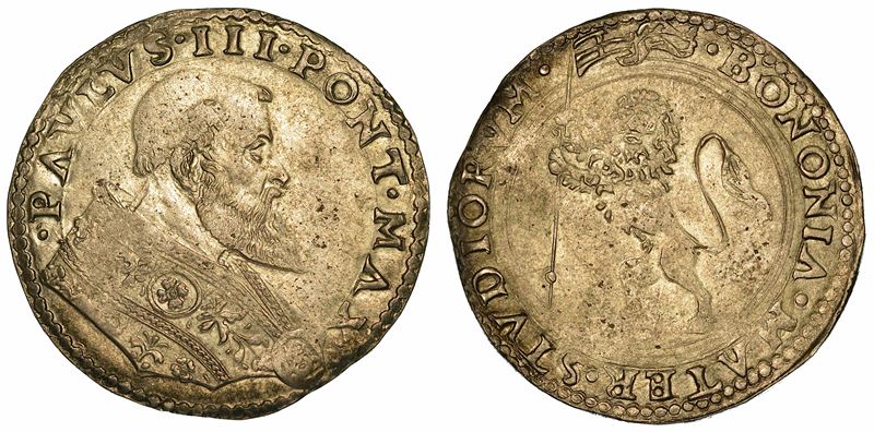 PAOLO III (ALESSANDRO FARNESE), 1534-1549. Bianco. Bologna.  - Auction Numismatics - I - Cambi Casa d'Aste