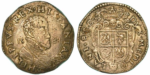 MILANO. FILIPPO II D'ASBURGO, 1554-1598. Scudo d'argento 1588.
