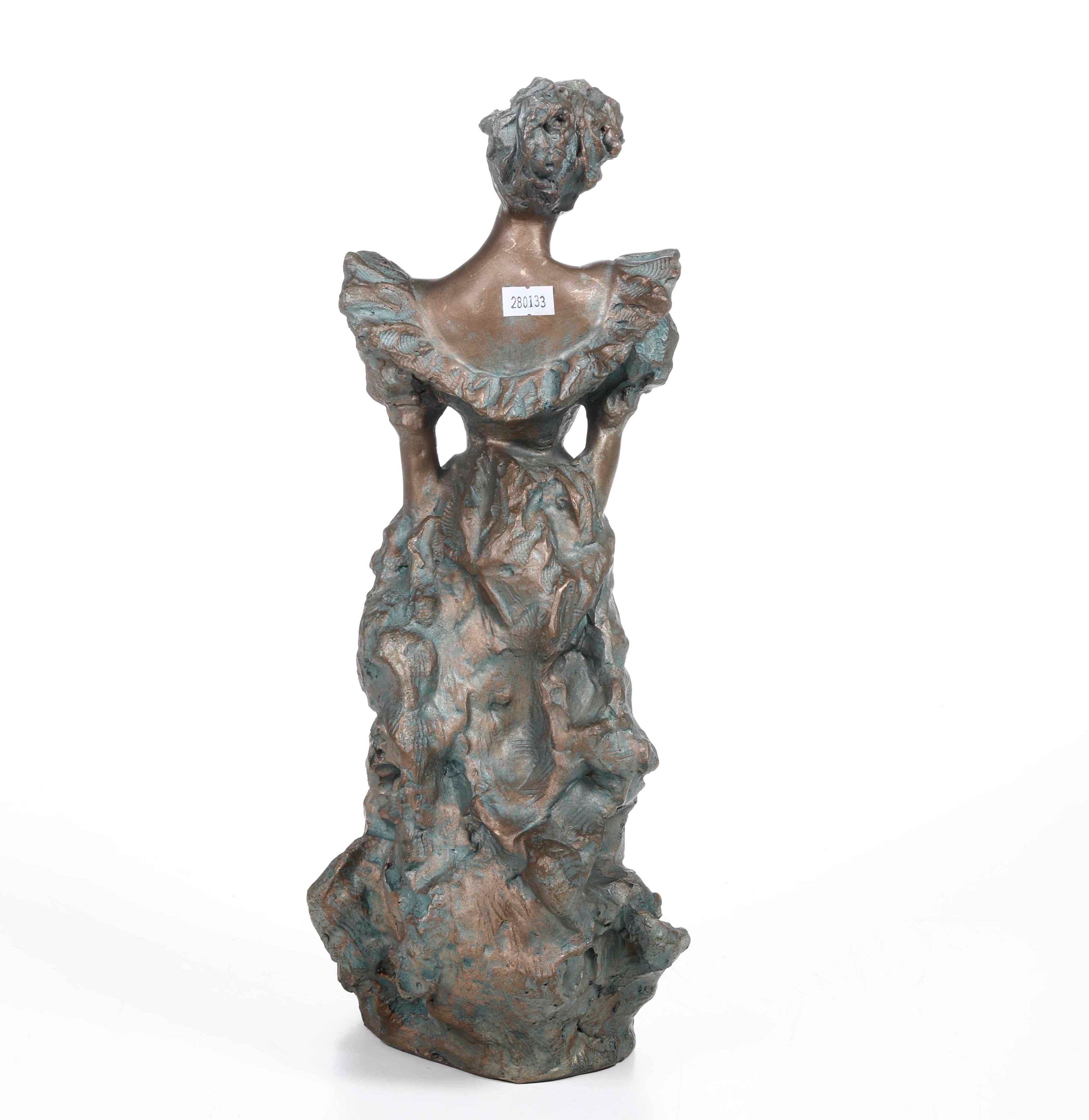 Dama in Bronzo Firmata Busoni. XIX-XX Secolo