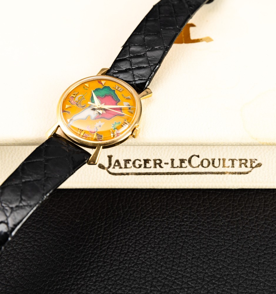 Jaeger-lecoultre - Elegante e Raro Orologio con Quadrante Cloisonnè Fatto a Mano Rappresentante i...