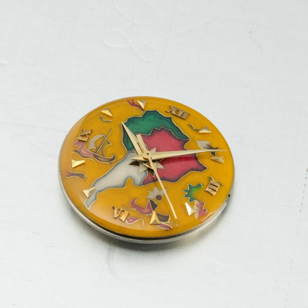 Jaeger-lecoultre - Elegante e Raro Orologio con Quadrante Cloisonnè Fatto a Mano Rappresentante i...