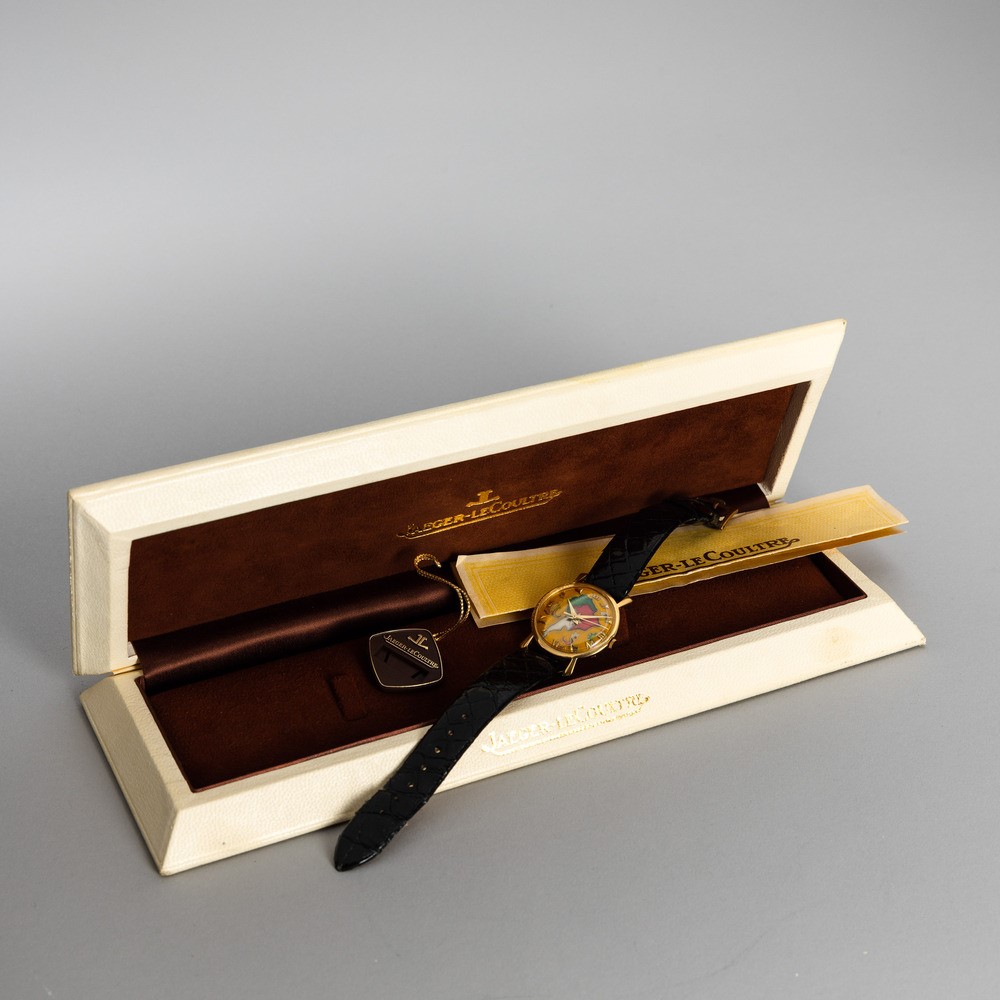 Jaeger-lecoultre - Elegante e Raro Orologio con Quadrante Cloisonnè Fatto a Mano Rappresentante i...