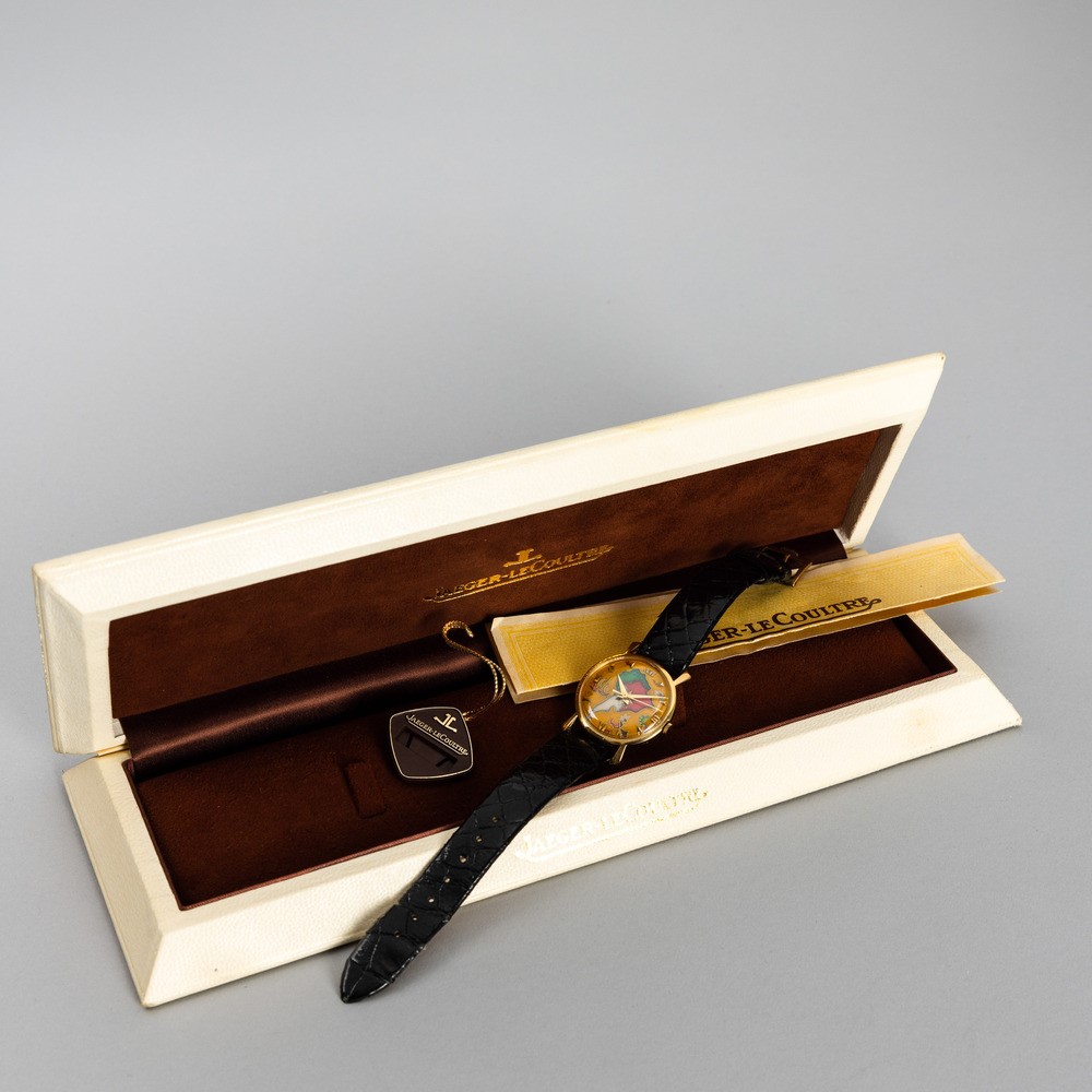 Jaeger-lecoultre - Elegante e Raro Orologio con Quadrante Cloisonnè Fatto a Mano Rappresentante i...