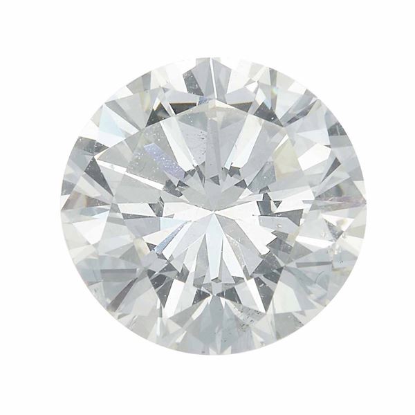 Diamante taglio brillante di ct 2.44, colore M, caratteristiche interne SI1, fluorescenza UV nulla