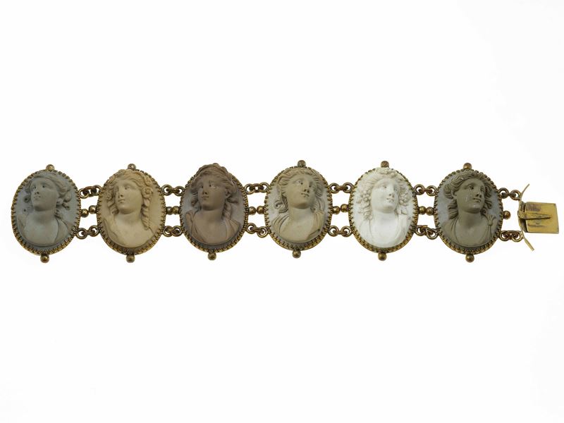 Lava stone cameo bracelet  - Auction Fine Jewels - Cambi Casa d'Aste
