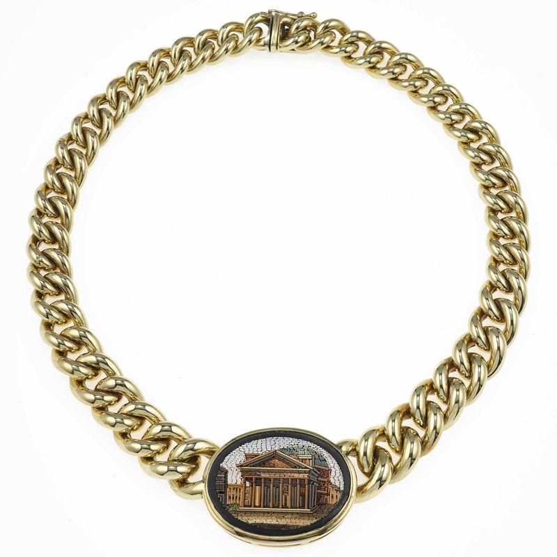 Micromosaic and gold necklace  - Auction Fine Jewels - Cambi Casa d'Aste