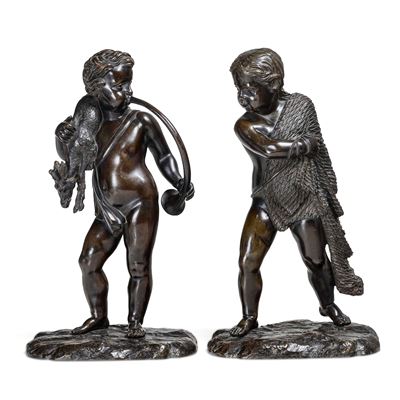 Allegorie della Pesca e della Caccia. Fonditore del XIX-XX Secolo
