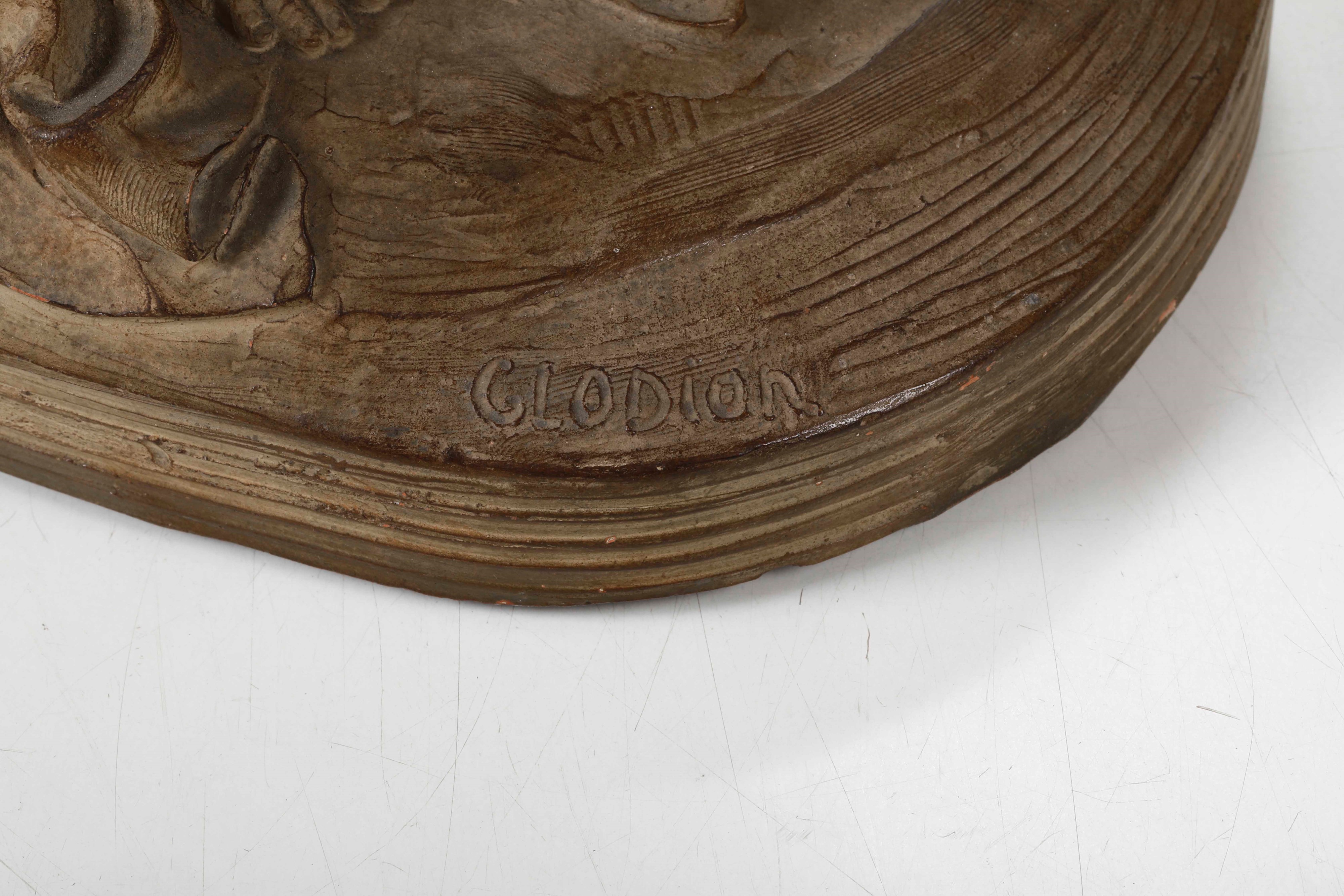Baccanale. Terracotta Patinata. da Clodion, Plasticatore del XIX-XX Secolo