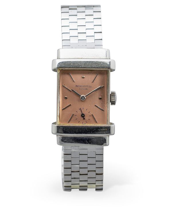 Pregiato, raro ed elegante orologio da polso "Top Hat" ref 1450 in Platino 950 con bracciale originale  [..]