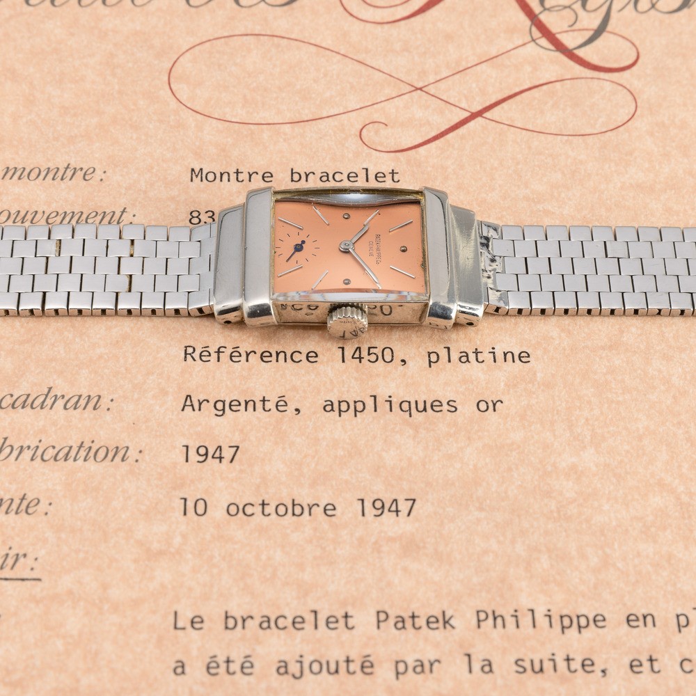 Patek Philippe - Pregiato, Raro ed Elegante Orologio da Polso "top Hat" Ref 1450 in Platino 950 c...