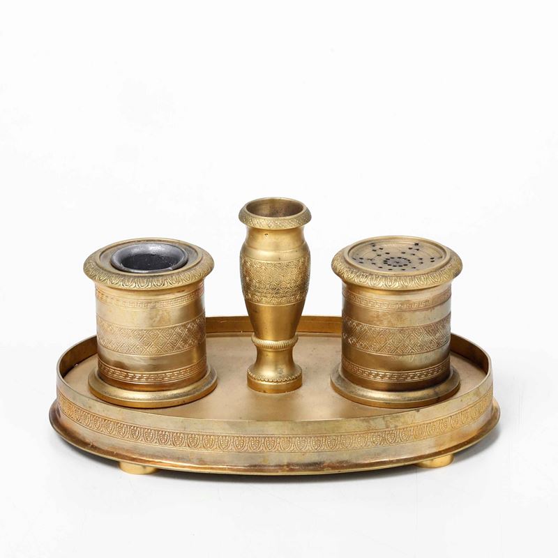 Calamaio in bronzo dorato. XIX secolo  - Asta Scultura - Cambi Casa d'Aste