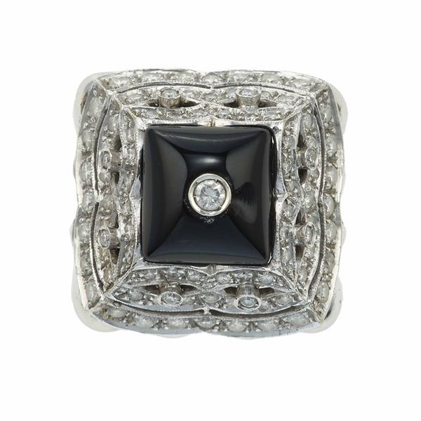 Anello in diamanti con cialde centrali intercambiabili