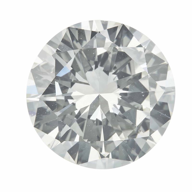 Diamante taglio brillante di ct 6.91, colore O-P, caratteristiche interne VS1, fluorescenza UV debole azzurra  - Asta Fine Jewels - Cambi Casa d'Aste