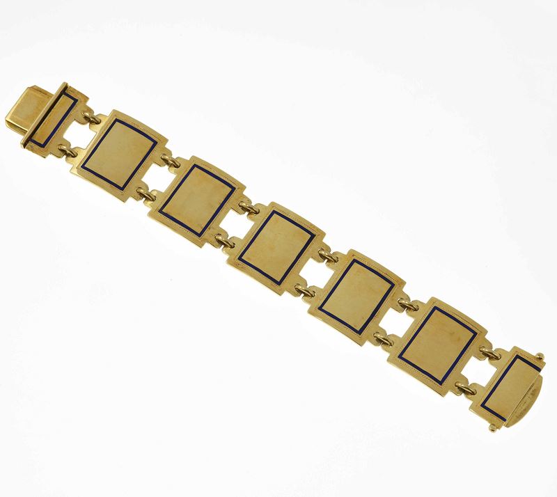 Gold and enamel bracelet  - Auction Fine Jewels - Cambi Casa d'Aste