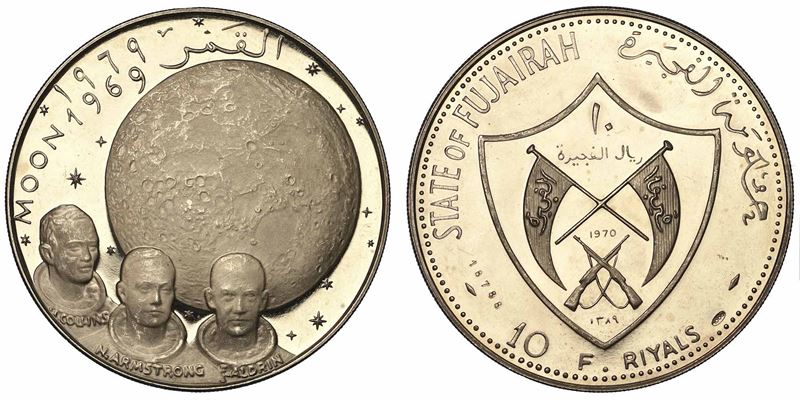 EMIRATI ARABI UNITI - FUJAIRAH. MUHAMMAD BIN HAMAD AL-SHARQI, 1952-1974. 10 Riyals 1389/1970.  - Asta Numismatica - I - Cambi Casa d'Aste
